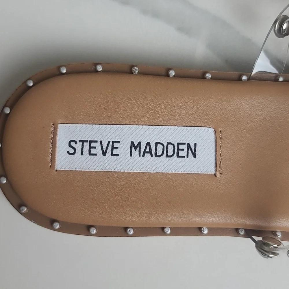 Steve Madden Lyna Clear Jeweled Sandals NWOT